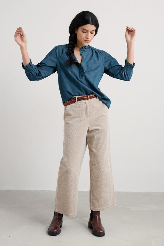 Top Feather Star in chambray