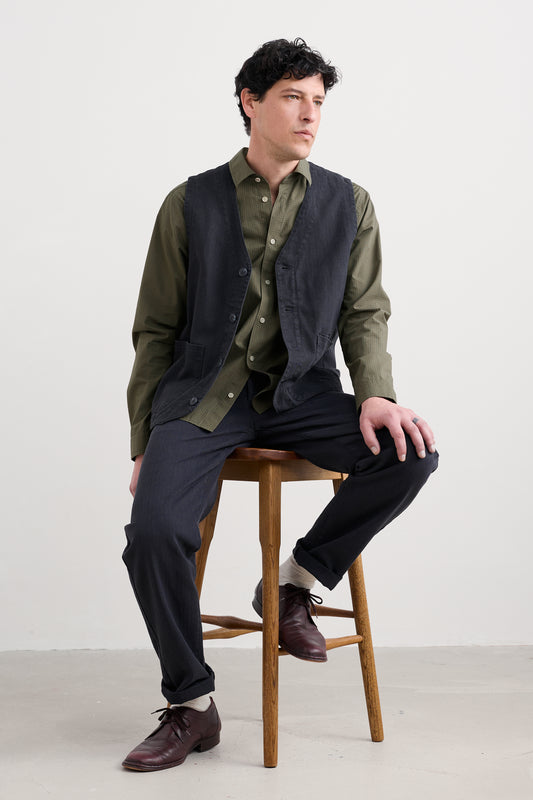 Gilet Uomo Tollgate Misto Lino e Cotone