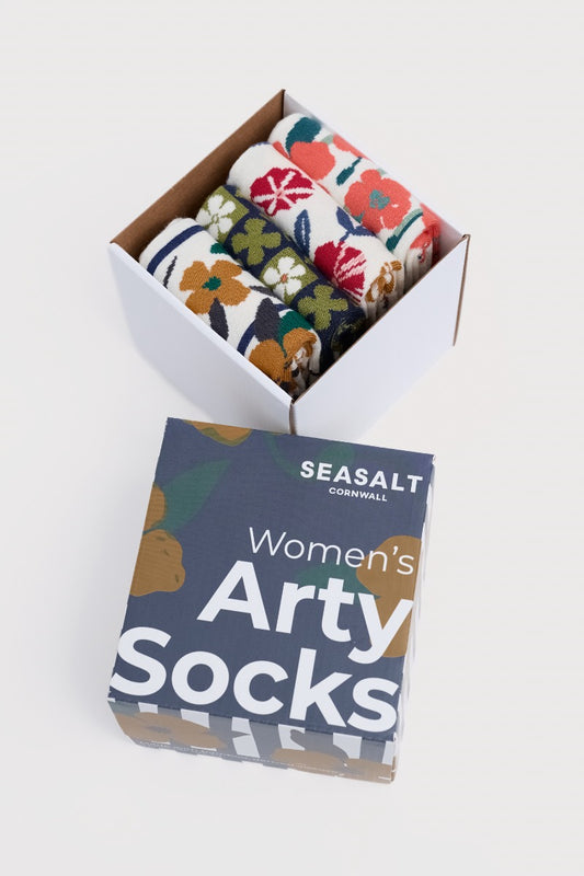 Scatola Regalo con 4 Paia di Calzini Arty Floreali da Donna