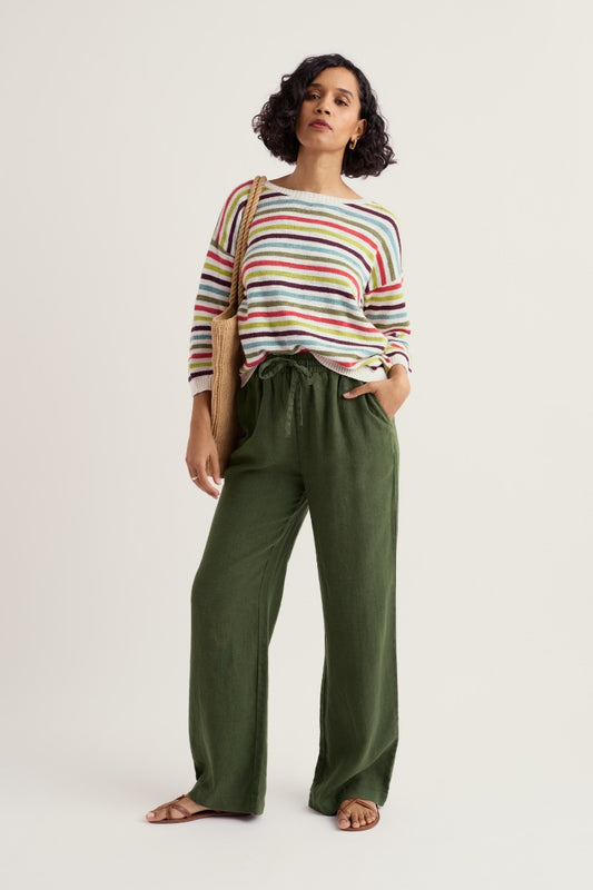 Maglione a Righe Knavock in Lino e Cotone Organico