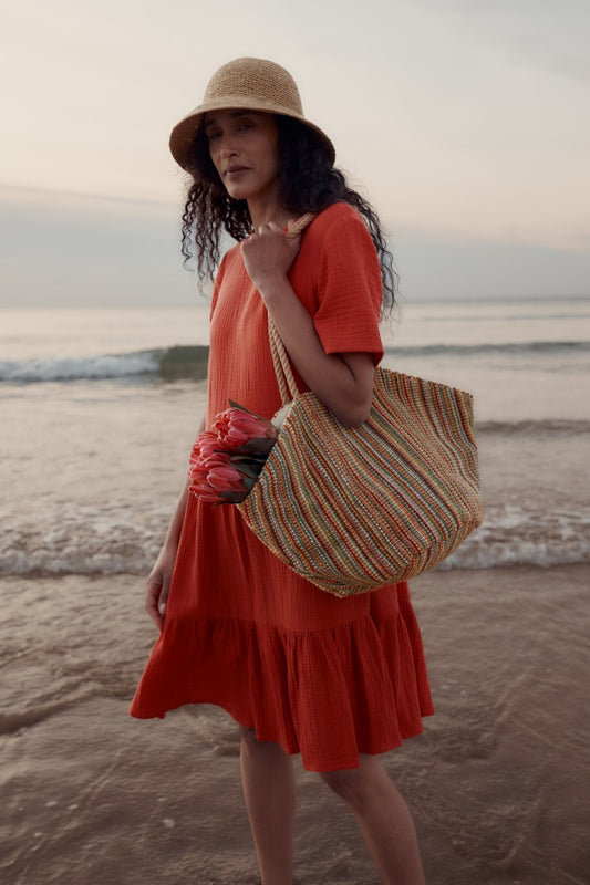 Borsa a conchiglia in juta Alkanet