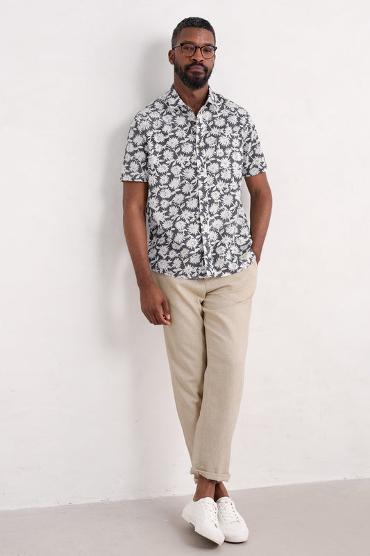 Camicia da uomo Barque a maniche corte in cotone biologico