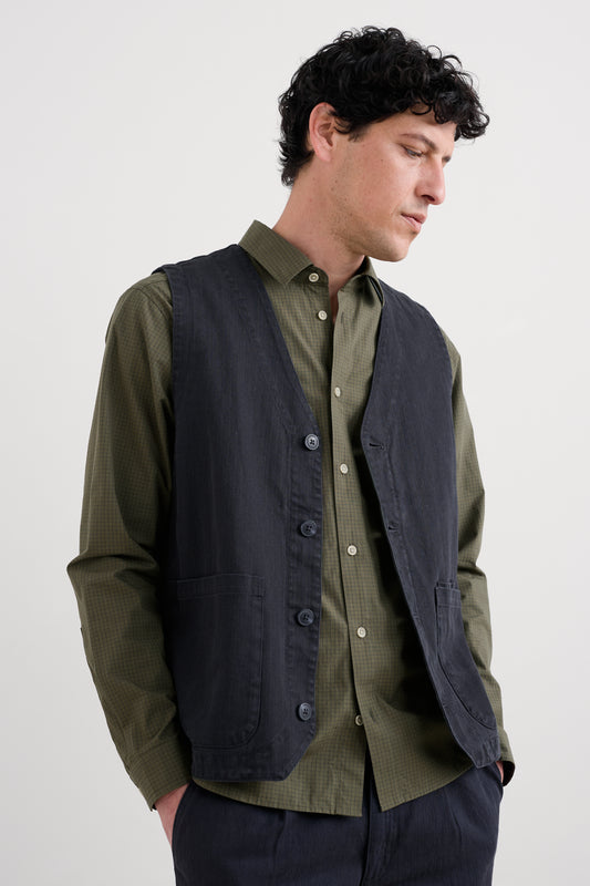 Gilet Uomo Tollgate Misto Lino e Cotone