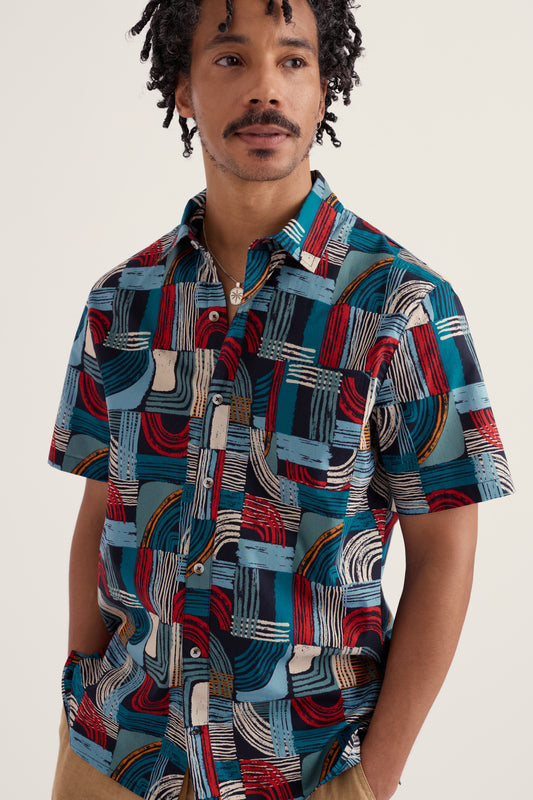 Camicia Uomo Maniche Corte Godrev Poplin