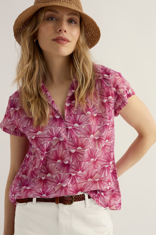 Camicia a maniche corte Deep Lane in cotone biologico certificato GOTS