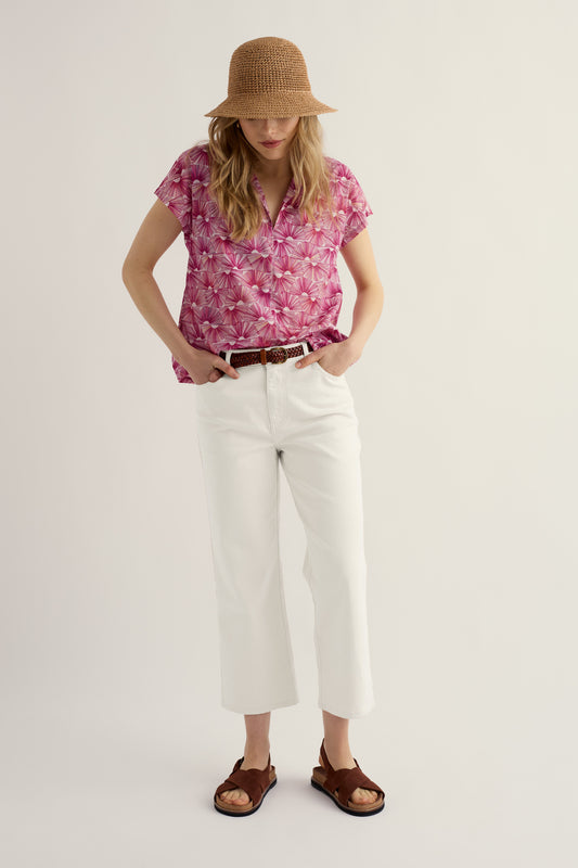 Camicia a maniche corte Deep Lane in cotone biologico certificato GOTS