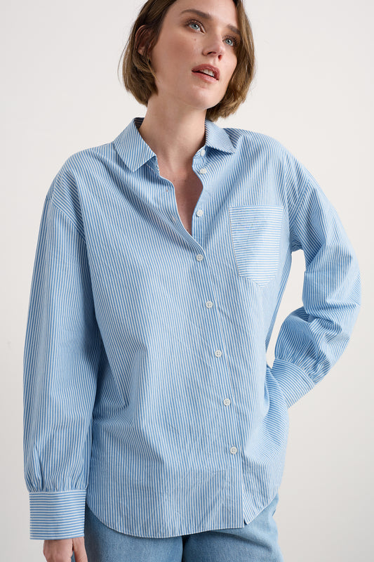 Camicia oversize Sea Path in popeline