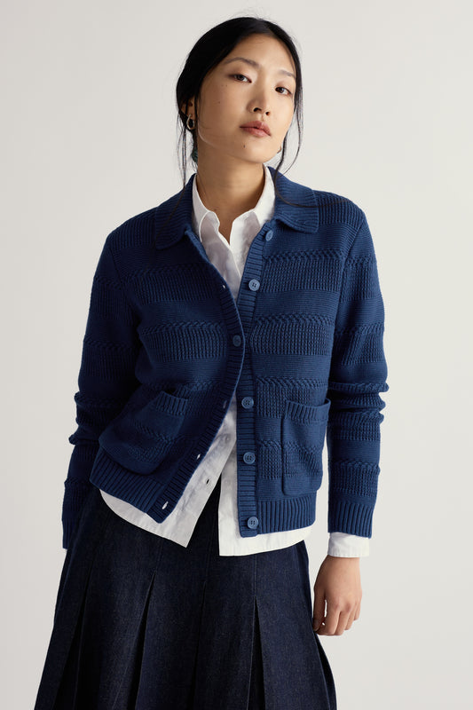 Cardigan con Colletto Nut Lane in Cotone Organico