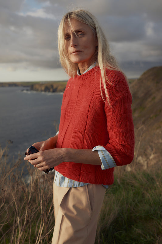 Maglione Hedge Rock a Girocollo con Punto Misto