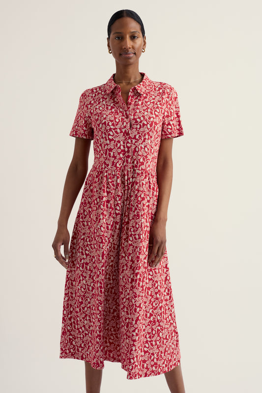Robe midi en jersey continentale